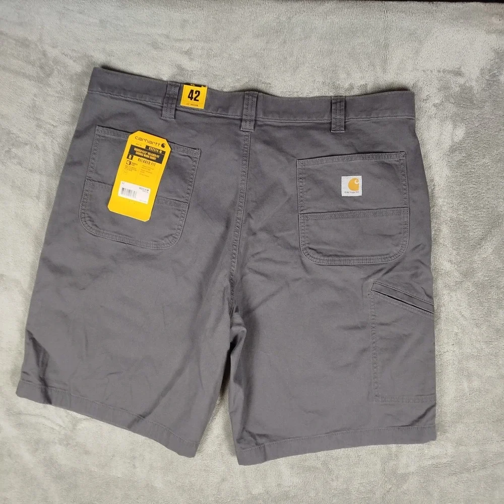 Carhartt Rugged Flex Work Canvas Work Relaxed‎ Fit Gray Shorts Mens 42 BS2514-M